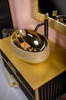 Тумба под раковину Boheme Armadi Art Monaco 80 867-080-BG Черный глянец Золото — фото 5, Мебель для ванной