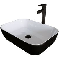 Раковина-чаша Grossman 46 GR-4041BW Белая Черная — фото 1, Раковины накладные