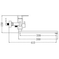 Смеситель для ванны Frap H805 F22805 универсальный Нержавеющая сталь — фото 6, Смеситель для ванны