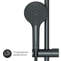 Душевая система AM.PM X-Joy F42885A14 Черная — фото 17, Душевые стойки