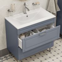 Тумба с раковиной Iddis Oxford 80 OXF80L0I95K Светло-серая — фото 3, Тумбы с раковиной