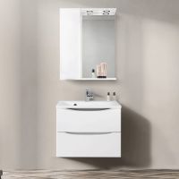 Зеркало со шкафом BelBagno MARINO-SPC-600/750-1A-BL-P-L 60 с подсветкой Bianco Lucido — фото 2, Зеркальные шкафы в ванную