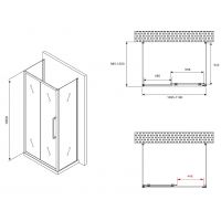 Душевой уголок Abber Schwarzer Diamant 110x100 AG30110BMH-S100BM-S100BM профиль Черный стекло матовое — фото 5, Душевые уголки