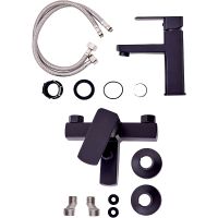 Комплект смесителей Orange OneLife P06-511b Черный матовый — фото 9, Готовые комплекты для ванной комнаты