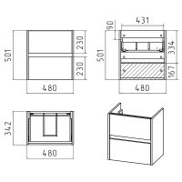 Товар: Тумба с раковиной Misty Алиса 50 УТ000011217 подвесная Белая - фото 6 Тумба с раковиной Misty Алиса 50 УТ000011217 подвесная Белая — фото 6, Мебель для ванной