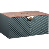 Тумба под раковину Runo Андорра 85 00-00002016 подвесная Темно-зеленая Дуб коньячный — фото 1, Тумбы под раковину