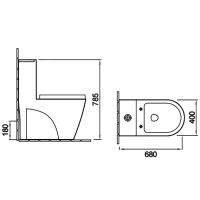 Унитаз биде SantiLine SL-5012SM-BD с сиденьем Микролифт — фото 3, Напольные унитазы