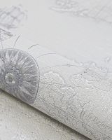 Обои Solo Geo SL8838-21 Винил на флизелине (1,06*10) Серый, Карты — фото 2, Обои для стен