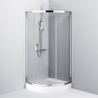 Душевой уголок AM.PM Like Solo Slide 90x90 W83G-315-090CT профиль Хром глянцевый стекло прозрачное — фото 5, Душевые уголки четверть круга
