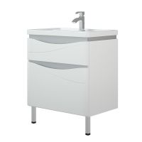 Тумба под раковину Corozo Омаха 70 SD-00000800 Белая Металлик — фото 2, Мебель для ванной