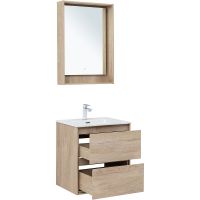 Тумба под раковину Aquanet Милан 60 336382 подвесная Дуб светлый — фото 13, Мебель для ванной