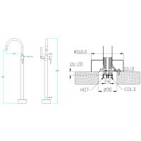 Товар: Смеситель для ванны Boheme Uno 469-BCR Черный матовый Хром - фото 2 Смеситель для ванны Boheme Uno 469-BCR Черный матовый Хром — фото 2, Смесители