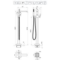 Товар: Смеситель для ванны Ravak Chrome CR 080.20BL Черный матовый арт-X070434 - фото 2 Смеситель для ванны Ravak Chrome CR 080.20BL Черный матовый арт-X070434 — фото 2, Смесители напольные