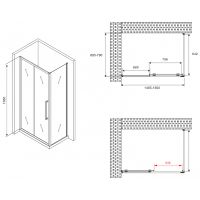 Товар: Душевой уголок Abber Schwarzer Diamant 150x70 AG30150BMH-S70BM профиль Черный стекло матовое - фото 5 Душевой уголок Abber Schwarzer Diamant 150x70 AG30150BMH-S70BM профиль Черный стекло матовое — фото 5, Прямоугольные душевые уголки