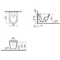 Комплект унитаза с инсталляцией Vitra S50 Rim-Ex 9003B003-7201 с сиденьем Микролифт и клавишей смыва Хром глянцевый — фото 17, Комплекты унитаз + инсталляция