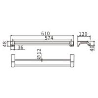 Полотенцедержатель CeramaLux Monelli 70009A двойной Черный матовый — фото 2, Полотенцедержатели