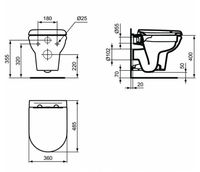 Товар: Унитаз Ideal Standard Exacto Rimless R002601 подвесной с сиденьем Микролифт - фото 4 Унитаз Ideal Standard Exacto Rimless R002601 подвесной с сиденьем Микролифт — фото 4, Унитазы