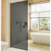 Душевая перегородка Maybah Glass MGD-704-3ш 690x1950 в широком профиле Золото стекло графитовое матовое — фото 1, Душевые перегородки