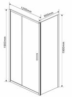 Душевой уголок Vincea Garda 120х90 VSR-1G9012CHB профиль Черный стекло шиншилла — фото 8, Душевые уголки