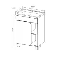 Тумба под раковину 1MarKa Nuvo 60 Белая глянцевая арт-У76055 — фото 6, Тумбы под раковину