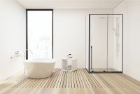 Душевой уголок Allen Brau Fantasy 120x80 3.11006.31 + 3.11012.31 профиль Черный матовый стекло прозрачное — фото 5, Прямоугольные душевые уголки