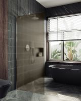 Душевая перегородка Maybah Glass MGD-703-5ш 690x1950 в широком профиле Хром матовый стекло бронзовое матовое — фото 2, Душевые перегородки