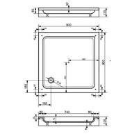 Душевой поддон из искусственного камня Эстет Гамма М 90х90 ФР-00000755 Белый — фото 4, Душевые поддоны из искусственного камня