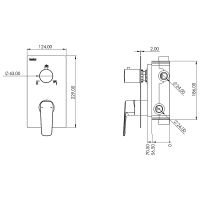 Душевая система Teska Ciera Pro AS3380 Черный матовый — фото 3, Встраиваемые душевые комплекты