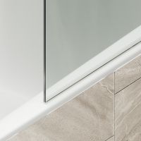 Шторка на ванну Maybah Glass MGV-61-2ш 500x1400 в широком профиле Бронза стекло прозрачное — фото 6, Неподвижные шторки для ванной