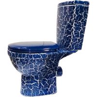 Унитаз компакт Rosa Рио 4630055550487 Синий кракелюр с бачком и сиденьем — фото 1, Напольные унитазы