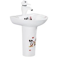 Раковина SantiLine 36 SL-2115 детская Белая с рисунком Микки Маус — фото 1, Раковины подвесные
