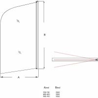 Шторка на ванну Veconi Palau 90 PL80-90-01-19C1 профиль Хром стекло прозрачное — фото 4, Шторки для ванной распашные