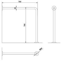 Поручень Nofer 15198.B Нержавеющая сталь глянцевая — фото 2, Поручни для ванной