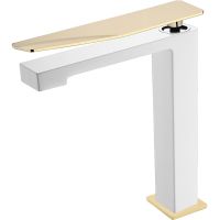 Смеситель для раковины Boheme Q 142-WG.2 Белый Золото — фото 1, Смесители