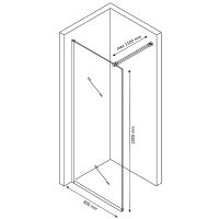 Душевая перегородка Berges Sky Black 80х200 064012 профиль Черный матовый стекло тонированное — фото 7, Душевые перегородки