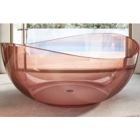 Ванна из полиэфирной смолы Abber Kristall 150х150 AT9705Koralle Розовая без гидромассажа — фото 1, Ванны