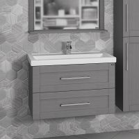 Тумба под раковину СанТа Венера 80 221024 подвесная Дуб серый — фото 2, Тумбы под раковину