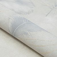 Обои Solo Soft Air SL8872-13 Винил на флизелине (1,06*10) Бежевый/Серый, Перья — фото 2, Обои для стен