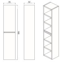 Товар: Шкаф пенал Creto Etna 35 4-1035W подвесной White - фото 2 Шкаф пенал Creto Etna 35 4-1035W подвесной White — фото 2, Пеналы для ванной комнаты