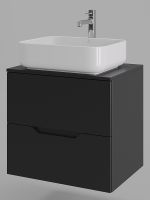 Товар: Тумба с раковиной Orange Line 60 Li-60TubMDF+B05-500W подвесная Черная матовая - фото 2 Тумба с раковиной Orange Line 60 Li-60TubMDF+B05-500W подвесная Черная матовая — фото 2, Тумбы с раковиной