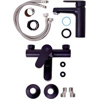 Комплект смесителей Orange OneLife P07-511b Черный матовый — фото 9, Готовые комплекты для ванной комнаты