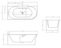 Акриловая ванна Abber 170х78 AB9335-1.7L без гидромассажа — фото 5, Акриловые ванны