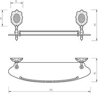 Товар: Стеклянная полка Migliore Cleopatra 16664 Хром - фото 3 Стеклянная полка Migliore Cleopatra 16664 Хром — фото 3, Полки для ванной и душа