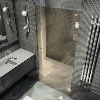 Душевая дверь Maybah Glass MGD-515-4 705x1950 на петлях Хром глянцевый стекло бронзовое — фото 3, Душевые двери в нишу