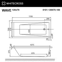 Товар: Акриловая ванна Whitecross Wave 120x70 0101.120070.100 без гидромассажа - фото 4 Акриловая ванна Whitecross Wave 120x70 0101.120070.100 без гидромассажа — фото 4, Ванны