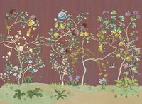 Фреска Ortograf Flora 31131 Фактура бархат FX Флизелин (3,7*2,7) Коричневый/Разноцветный, Цветы/Деревья/Птицы — фото 2, Фрески