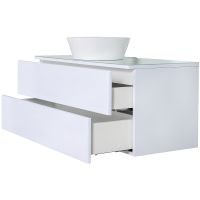 Тумба с раковиной Orange Otto 100 Ot-100TuGLASS+B08-360W подвесная Белый глянец — фото 3, Мебель для ванной