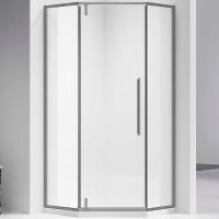 Душевой уголок Vincea Slim-N 100x100 VSP-4SN100CLGM профиль Вороненая сталь стекло прозрачное — фото 1, Душевые уголки трапеция