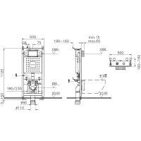 Комплект унитаза с инсталляцией Vitra Integra Round L-box с сиденьем Микролифт и клавишей смыва Хром матовый арт-9004B003-7202 — фото 9, Комплекты унитаз + инсталляция