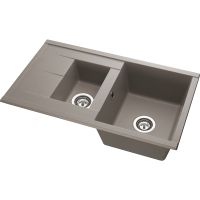 Кухонная мойка Aquaton Делия 87 1A716232DE250 Серый шелк — фото 3, Кухонные мойки